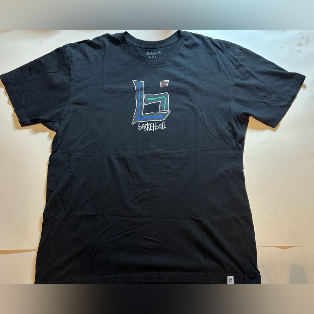 Ballislife Tribute Tee – Men's XL Black Graphic T-Shirt - Basketball is Life